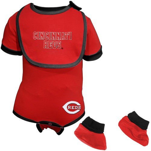 Cincinnati Reds Infant Red Baseball Bib & Booties Set (24 Months)