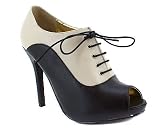 PEEP TOE LACE UP ANKLE BOOTIE