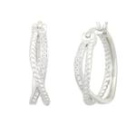 Silver Cross Diamond Earrings (1/10 cttw, I-J Color, I2-3 Clarity)