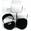 3 Black Flocked Heart Ring Gift Jewelry Display Boxes