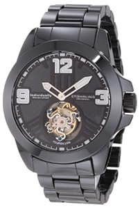 Stuhrling Original Men's 153.33OB1 Tourbillon Phantom Mechanical Black Ceramic Bracelet Watch