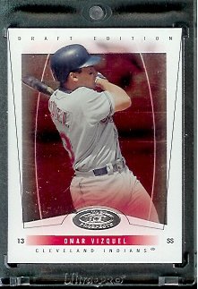 2004 Fleer Hot Prospects #35 Omar Vizquel Cleveland Indians Baseball Card - Mint Condition- In Protective Display Case!!