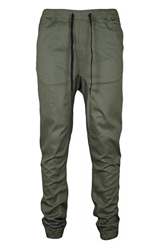 Kayden K Mens Slim Fit Harem Jogger Pants (34, Olive)