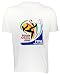 Offizielles WM Damen T-Shirt mit dem Logo der WM 2010 in S�dafrika auf der Brust. Farbe: weiss. 
Material: 100 % Baumwolle