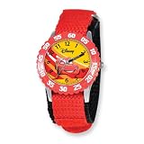 Disney Cars Lightning McQueen Red Velcro Band Time Teacher Watch