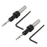 uxcell　皿穴ドリルビット　HSS　ブラック　シルバートーン　2個入り　カーペンターズ