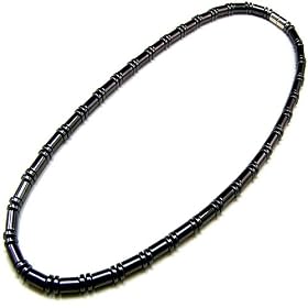 Men's Magnetic Hematite Cylindrical Bead Necklace 20