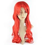 New Red Long Freestyle Wavy Curly Cosplay Party Lady Women Girl Hair Full Wig Wigs