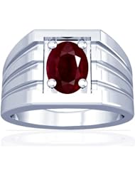 Platinum Oval Cut Ruby Solitaire Ring