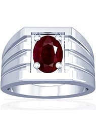 14K White Gold Oval Cut Ruby Solitaire Ring