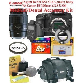 Canon EOS 50D 15.1MP Digital SLR Camera (Body Only) + Canon EF 100mm f/2.8L Macro IS USM Lens + 8GB Secure Digital Medical/Dental Accessory Kit