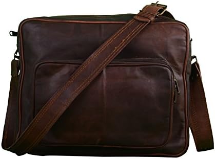 Shaista Handicraft Handmadecraft Classic Leather Messenger Satchel Laptop Briefcase Bag Messenger Bag 16 Inches Brown