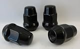 12x1.5 Black Bulge Acorn Conical Seat Lug Nuts 20 Lugs
