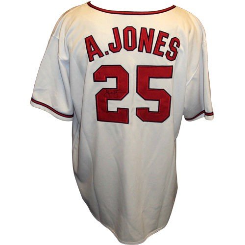 Andruw Jones Autographed Atlanta Braves White #25 Jersey