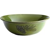 BonJour Dinnerware Sierra Pine Stoneware 10-Inch Round Serving Bowl, Forest