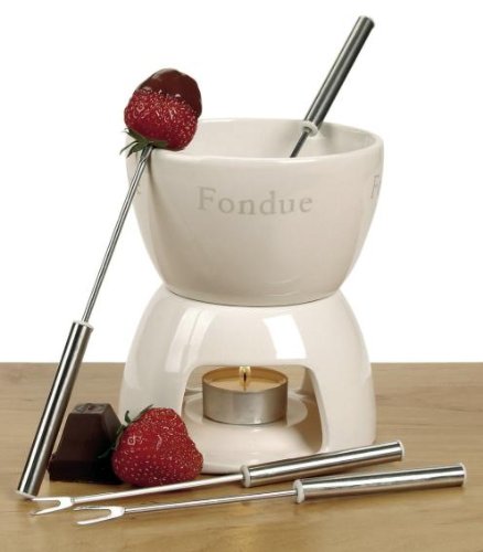 Schoko-Fondue Schokoladenfondue mit 4 Fonduegabeln