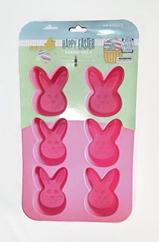 4 Piece Easter Baking Kit for Mom: Pink Bunny Silicone Mold, Bunny Spatula, Colorful Striped Kitchen Towel &amp; Cookie Sheet Bundle Gift Set