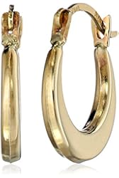 14k Yellow Gold Round Hoop Earrings