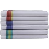 Kitchen Dish Towels set of 12 - Tea Towels by Harringdons, 100% cotton. LARGE Dish Cloths: 28"x20", soft and absorbent. 3 stripe colors, blue, green and red, 4 of each. Add beauty to kitchen life.