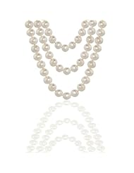 Bling Jewelry Bridal Triple Strands 7mm White Freshwater Pearl Necklace 20in