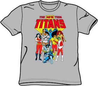  : NEW TEEN TITANS Kids Size DC Comics Youth Silver Gray T-shirt Tee Shirt