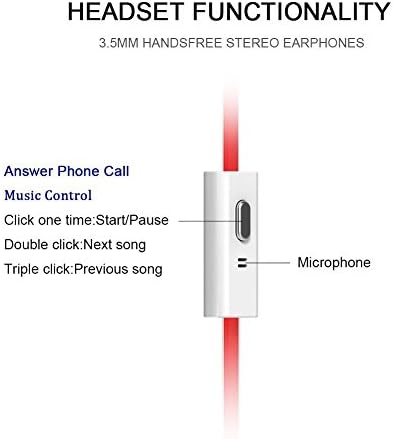 SANKER In-Ear 3.5mm Plug Earbuds with Mic (Red)