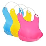 Jolieer ソフトスタイ 防水 やわらか ランチビブ お食事用 エプロン (多色3Sets)