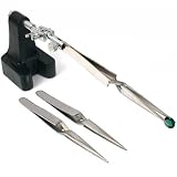 4 Cross Locking Tweezers Third Hand Base Jewelers Tool