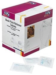 First Aid Only Back Pain Reliever Tablets, 50 2-packs, 100-Count Boxes (Pack of 3)