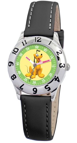 Disney Kinder-Armbanduhr Disney Pluto Lernuhr schwarz Leder 0803C009D824S006 Preisvergleich