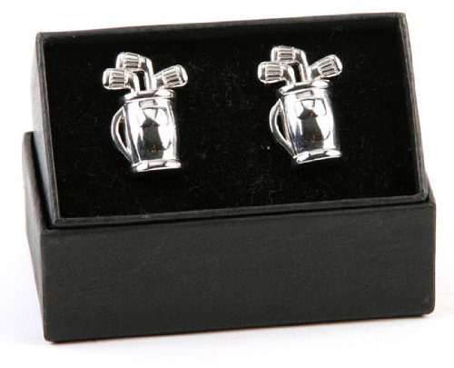 New In Box Silver Colour Cufflinks Novelty Golf 