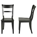 Slatback Dining Chair Set of 2 - Antiqued Black (38")