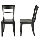 Review JP Products  / Slatback Dining Chair Set of 2 - Antiqued Black (38