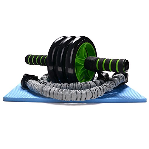 ODOLAND AB Roller with Resistant Band and Knee Pad - Training Exercise Equipment for Pro Abdominal Workout ODOLAND AB Roller with Resistant Band and Knee Pad - Training Exercise Equipment for Pro Abdominal Workout