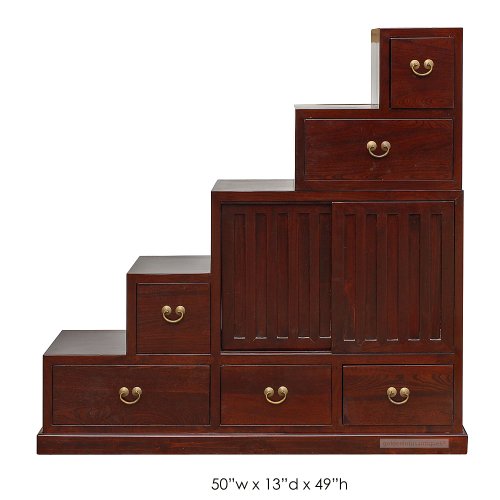 Classic Simple Line Japanese Step Tansu Cabinet Ay741