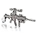 INBLUE Men's Alloy Pendant Necklace Black Gun Rifle Army Tribal