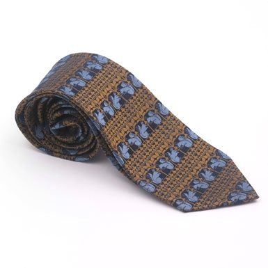 Burges Squirrel Tie (Navy/Gold)||EVAEX