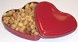 Scott's Cakes Glazed Macadamia Nuts in a Heart Shape Tin