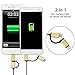 Car Charger,GoldFlower 4.8A/24W 2 Smart Port Car Charger with 3ft Long Retractable cord 2 in 1 Charging Connector Compatible to iPhone 6S/6s Plus,Galaxy S6 / S6 Edge Portable(Black-gold)