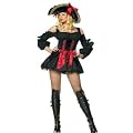 Sexy Kost�m PIRATIN DELUXE SCHWARZ/ROT Fasching Karneval Pirat 36 38 40