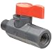 Asahi America Labcock PVC Ball Valve, Inline, Unibody, Lever, 1/4" NPT Female X NPT Male