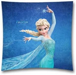18 X 18 Inches Cotton Linen Pillowcase, Frozen Elsa Disney Illust Decorative Throw Pillow Cover, Fashion Cushion Cover