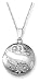 14k White Gold Engraved Round Locket, 18"