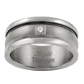 Cubic Zirconia Titanium Ring