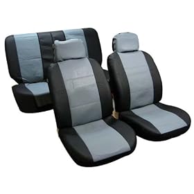 On Sale.....univerisal Car Seat Cover Full Set Leather Pu001112 Gray/black