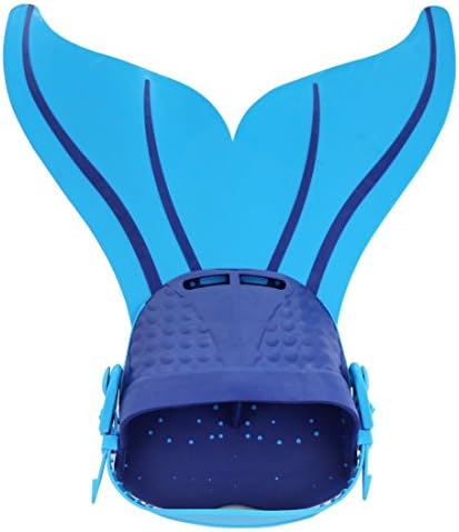 Kids Girls Adjustable Swimming Monofin Flippers Swimmable Mermaid Tail Blue