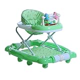 Jiyaru 折畳み式 ベビーウォーカー 歩行器 幼児用 トロリー 音楽放送 グリーン