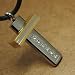 Gold Drop Cross Italian Style Stainless Steel Uni-sex Pendant on a Rubber Cord Gift Boxed J1176