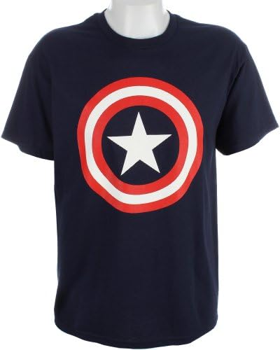 Captain America Shield Men's Navy Blue T-Shirt