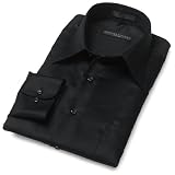  : Geoffrey Beene Men's Long Sleeve Wrinkle Free Fitted Sateen Solid Shirt, Black Velvet, 15 - 32/33